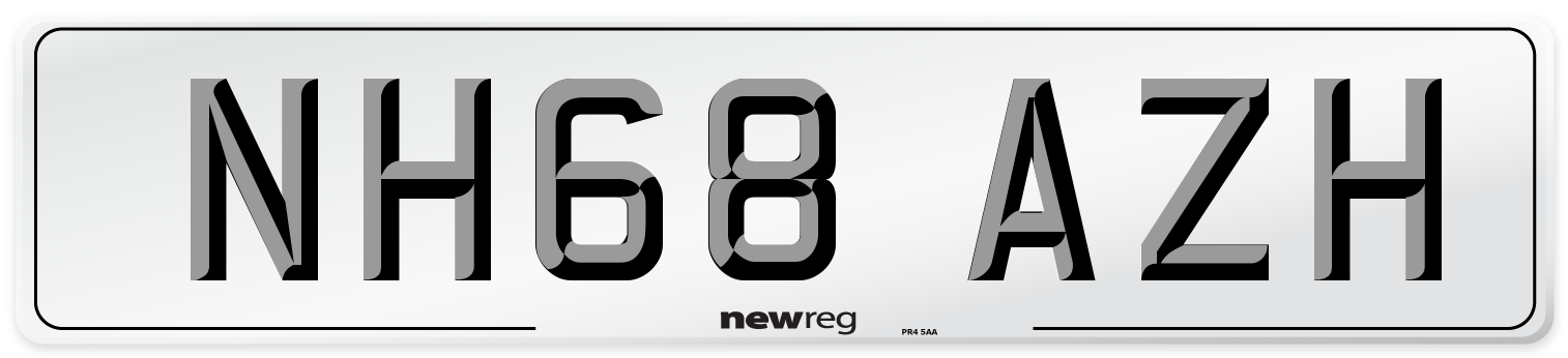 NH68 AZH Number Plate from New Reg
